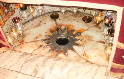 A silver star said to mark the birthplace of Jesus